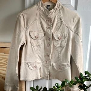 Ambition Safari Mock Collar Khaki Lightweight Sz M